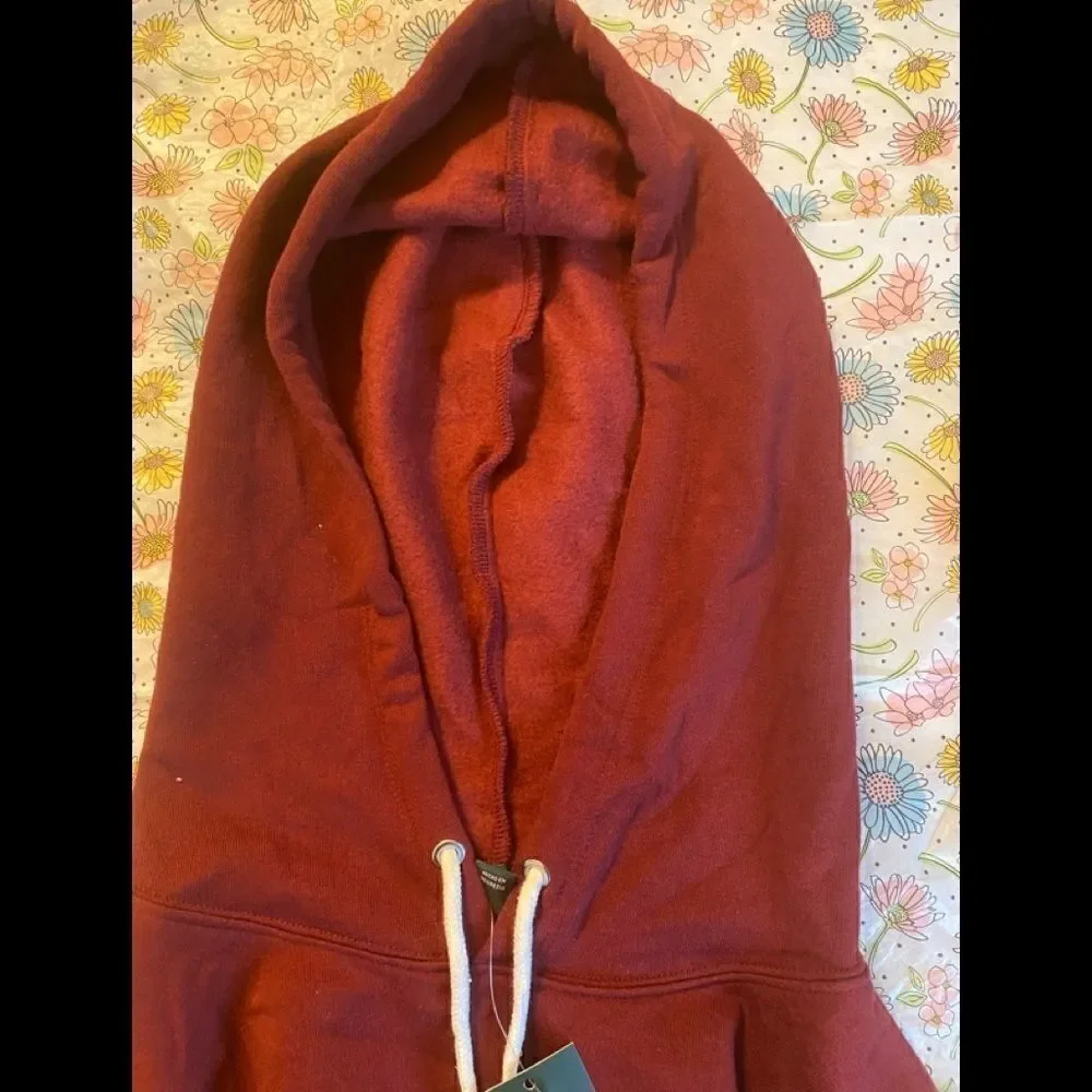 🛍Wild Fable Red Cropped Hoodie Drawstring Size Medium - Picture 8 of 8